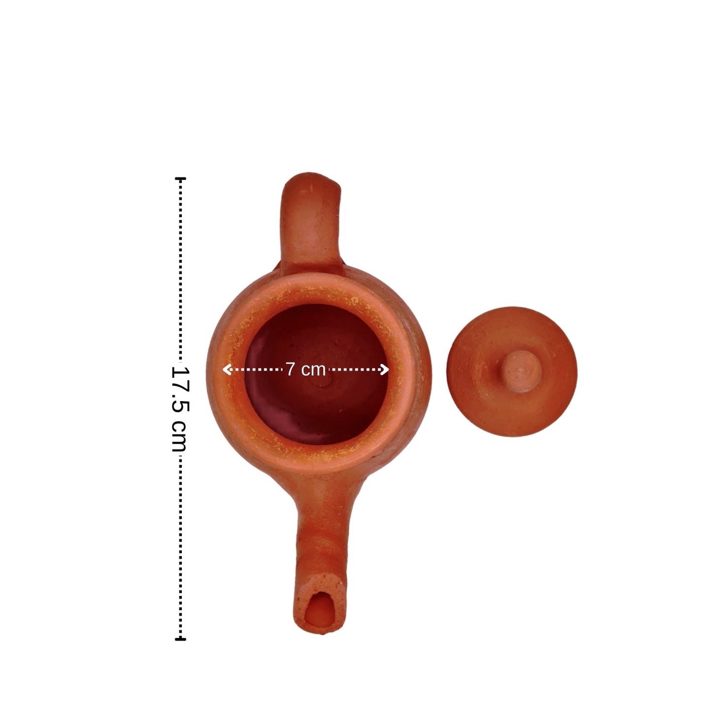 Traditional Organic Clay Kettle - 30oz Capacity | محل هشام للفخار