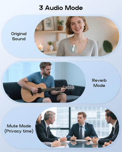 Wireless Mini Microphone for iPhone - 2 Pack Lavalier bluetooth Microphone for Video Recording, 2 In 1 Noise Reduction Lapel Mic for Ipad, Android, Clip-on Mini Mic for Tiktok Youtube Vlog Podcast