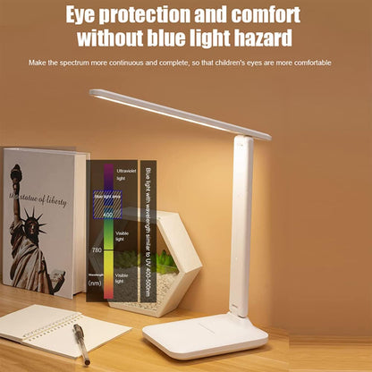 Necomi LED Desk Lamp, Table Lamp For Computer/Desktop, Rechargeable, Eye-Caring, Touch Control With USB Charging Port for Reading, Study Lamp for Kids, Home, Office White [Amazon Exclusive]