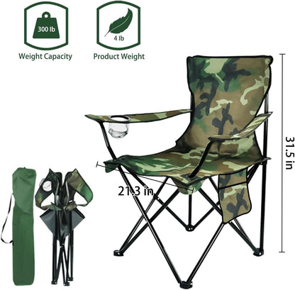 Damei century Portable Camping Chair, Casual Folding Chair, Black, 4lbs, Supports 300lbs, Ideal for Camping, Tailgating, Sports Events
