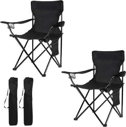 Damei century Portable Camping Chair, Casual Folding Chair, Black, 4lbs, Supports 300lbs, Ideal for Camping, Tailgating, Sports Events