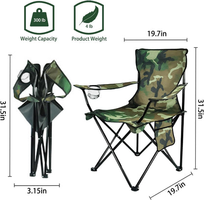 Damei century Portable Camping Chair, Casual Folding Chair, Black, 4lbs, Supports 300lbs, Ideal for Camping, Tailgating, Sports Events