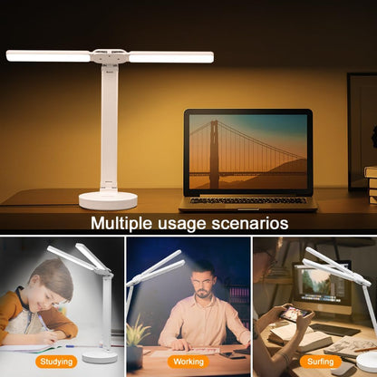 Necomi LED Desk Lamp, Table Lamp For Computer/Desktop, Rechargeable, Eye-Caring, Touch Control With USB Charging Port for Reading, Study Lamp for Kids, Home, Office White [Amazon Exclusive]