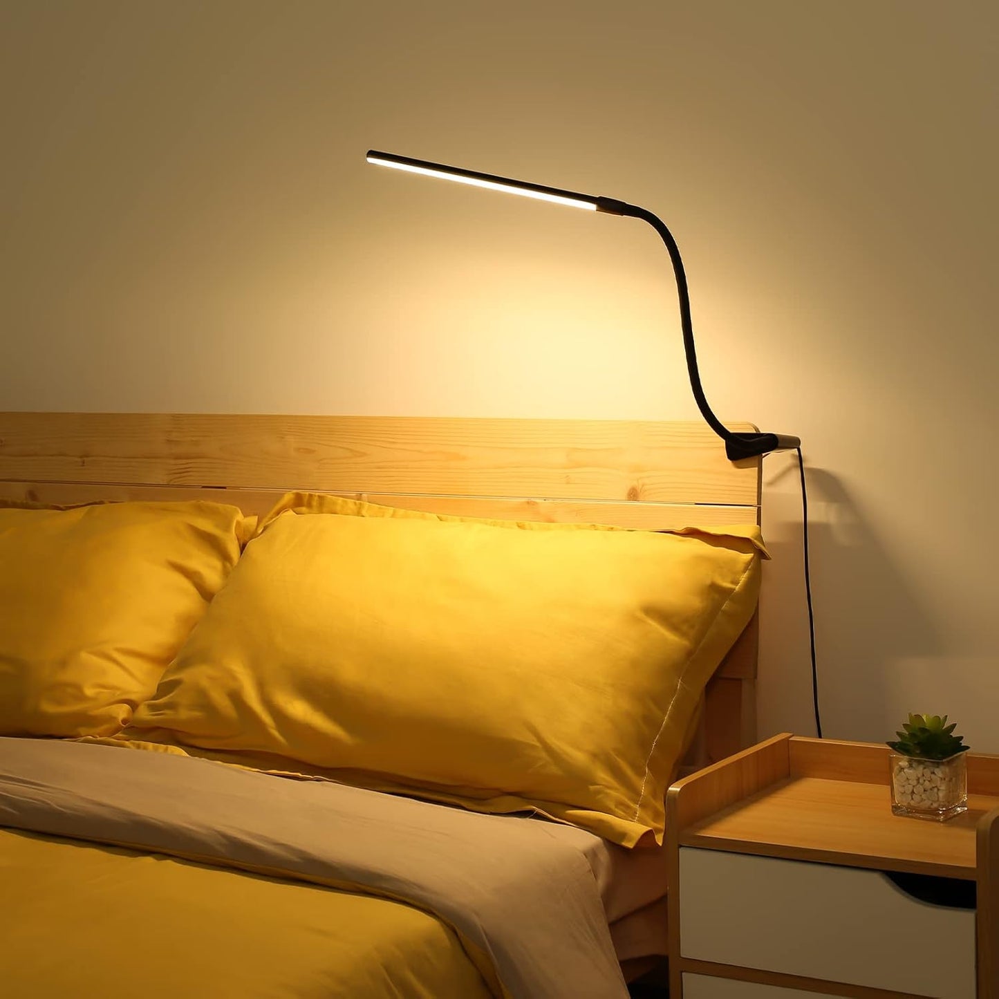 Lepro Desk Lamp Clip on Desk Light, for home office, 10 Brightness, 460 lumens, Dimmable USB Clamp Lamp, Adjustable Flexible Gooseneck Table Light for reading, study lamp for students, Black