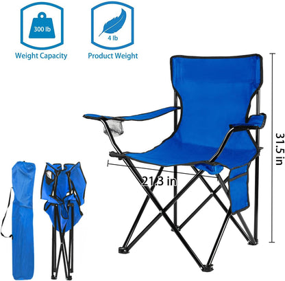 Damei century Portable Camping Chair, Casual Folding Chair, Black, 4lbs, Supports 300lbs, Ideal for Camping, Tailgating, Sports Events