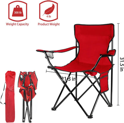 Damei century Portable Camping Chair, Casual Folding Chair, Black, 4lbs, Supports 300lbs, Ideal for Camping, Tailgating, Sports Events