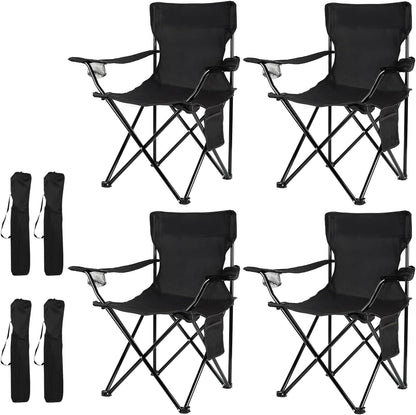 Damei century Portable Camping Chair, Casual Folding Chair, Black, 4lbs, Supports 300lbs, Ideal for Camping, Tailgating, Sports Events