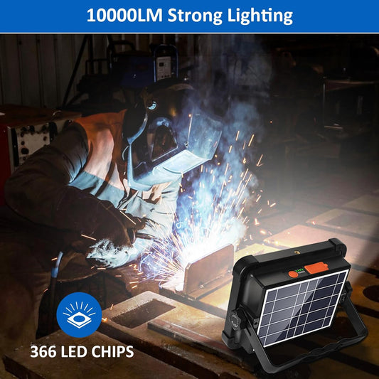 Masmejor Rechargeable Work Light, Portable Led Work Solar Light 100W 12000mAh 336Led IP53 with Job Site Battery LED Work Light for Power Failure Emergency Worklight Car Repair Camping Fishing