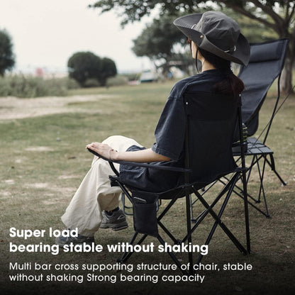 Damei century Portable Camping Chair, Casual Folding Chair, Black, 4lbs, Supports 300lbs, Ideal for Camping, Tailgating, Sports Events