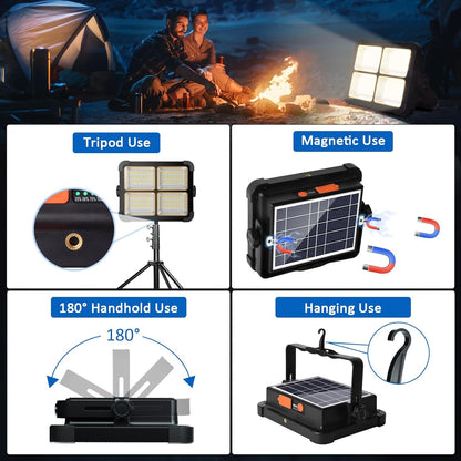 Masmejor Rechargeable Work Light, Portable Led Work Solar Light 100W 12000mAh 336Led IP53 with Job Site Battery LED Work Light for Power Failure Emergency Worklight Car Repair Camping Fishing