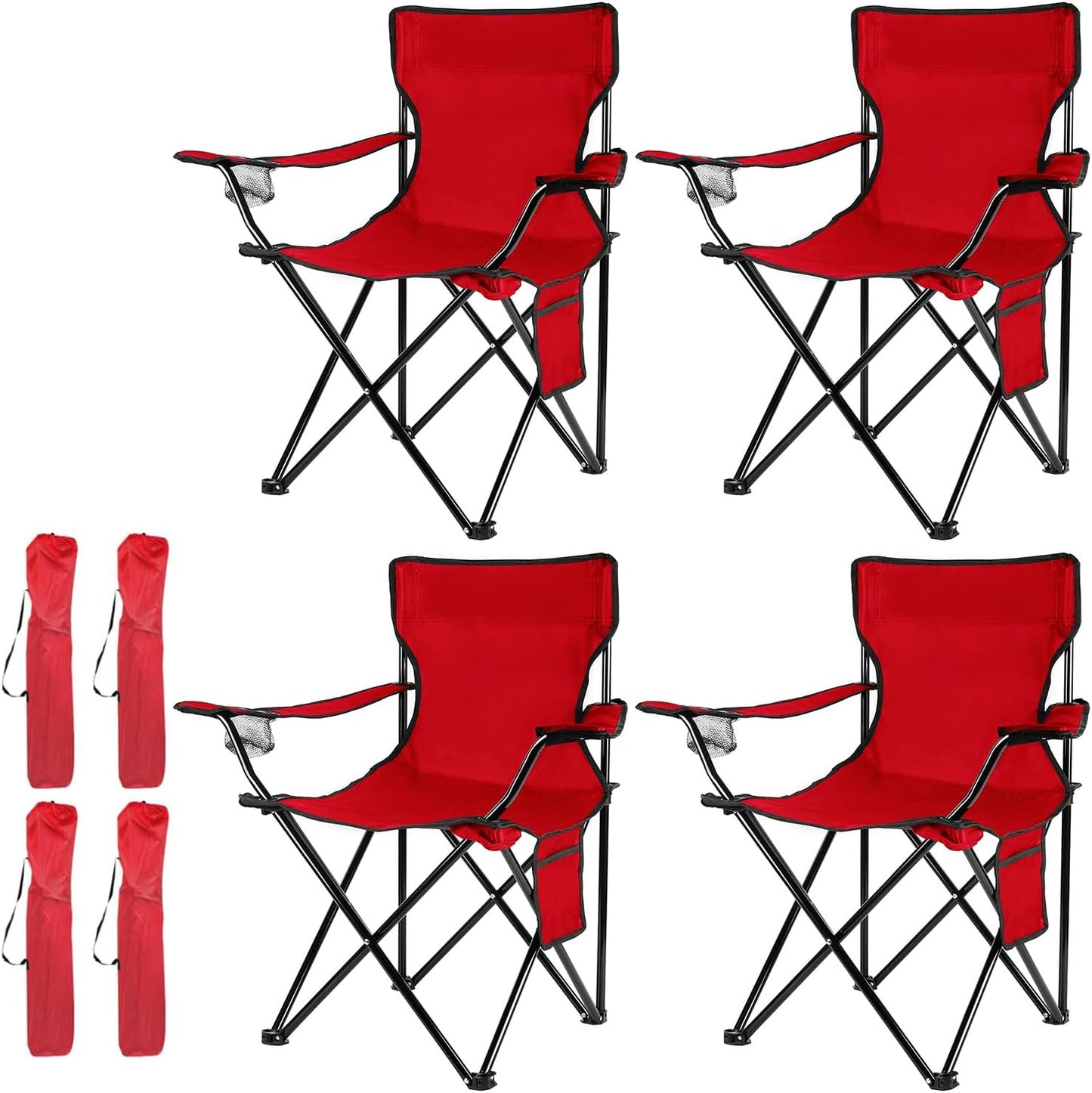 Damei century Portable Camping Chair, Casual Folding Chair, Black, 4lbs, Supports 300lbs, Ideal for Camping, Tailgating, Sports Events