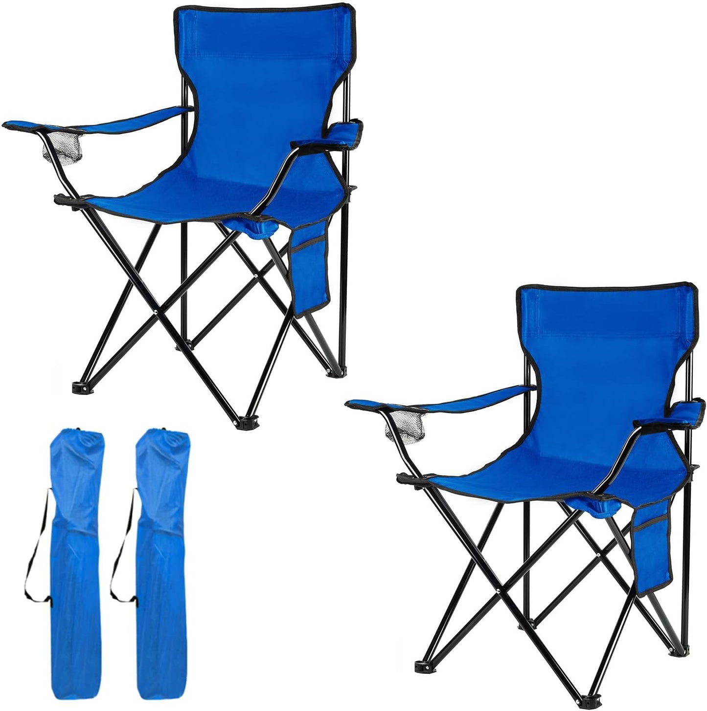 Damei century Portable Camping Chair, Casual Folding Chair, Black, 4lbs, Supports 300lbs, Ideal for Camping, Tailgating, Sports Events