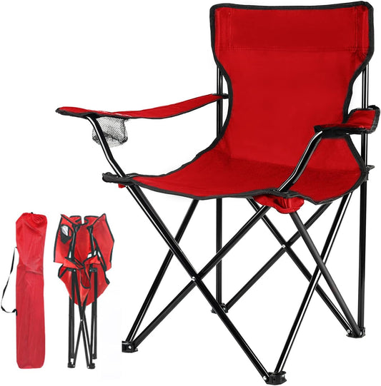 Damei century Portable Camping Chair, Casual Folding Chair, Black, 4lbs, Supports 300lbs, Ideal for Camping, Tailgating, Sports Events