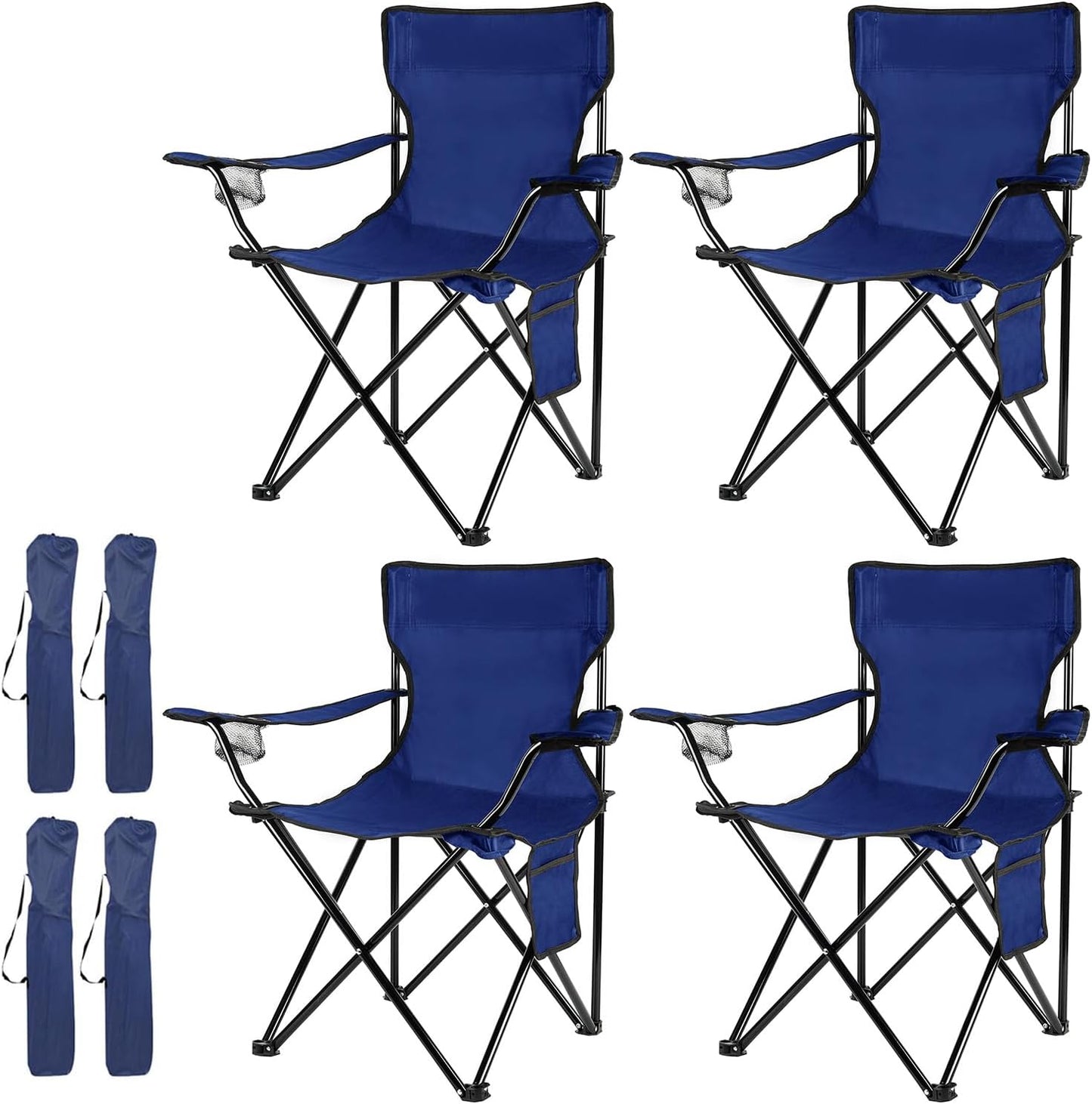 Damei century Portable Camping Chair, Casual Folding Chair, Black, 4lbs, Supports 300lbs, Ideal for Camping, Tailgating, Sports Events