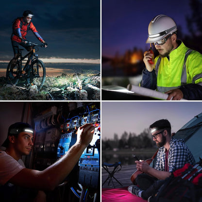 Lepro LED Headlamp Rechargeable - Super Bright Head lamp with Motion Sensor, 230° Wide Beam & Adjustable Spotlight, Waterproof Headlight for Camping, Hiking, Running, Hurricane, Power Outrage, 2 Pack
