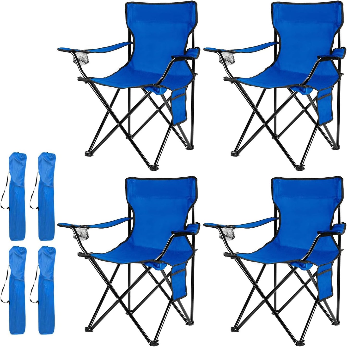 Damei century Portable Camping Chair, Casual Folding Chair, Black, 4lbs, Supports 300lbs, Ideal for Camping, Tailgating, Sports Events
