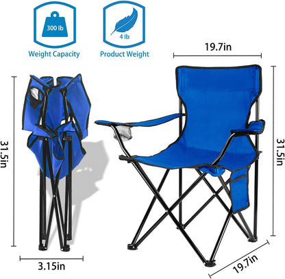 Damei century Portable Camping Chair, Casual Folding Chair, Black, 4lbs, Supports 300lbs, Ideal for Camping, Tailgating, Sports Events