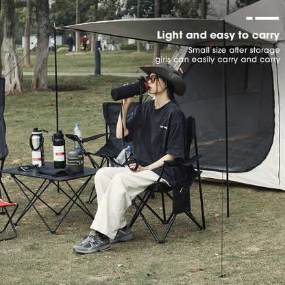 Damei century Portable Camping Chair, Casual Folding Chair, Black, 4lbs, Supports 300lbs, Ideal for Camping, Tailgating, Sports Events