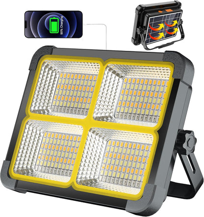 Masmejor Rechargeable Work Light, Portable Led Work Solar Light 100W 12000mAh 336Led IP53 with Job Site Battery LED Work Light for Power Failure Emergency Worklight Car Repair Camping Fishing