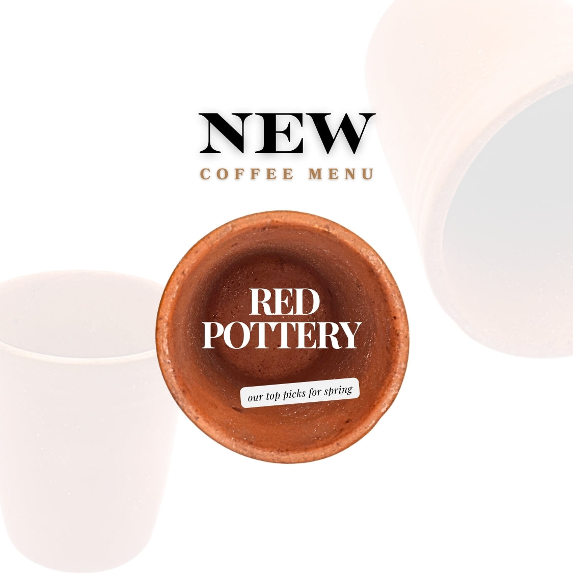 Traditional Clay Cups Set - 6 Pack | محل هشام للفخار