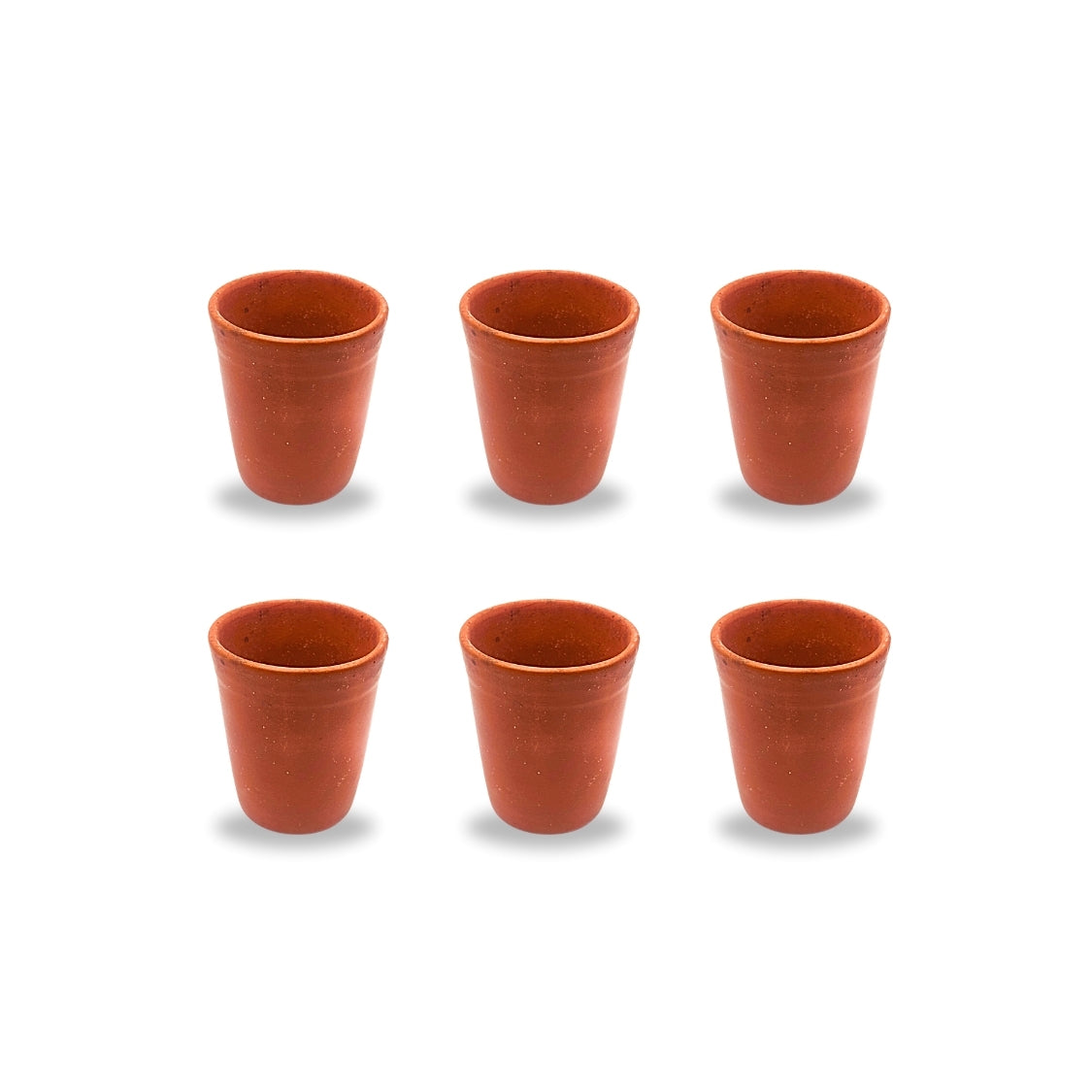 Traditional Clay Cups Set - 6 Pack | محل هشام للفخار