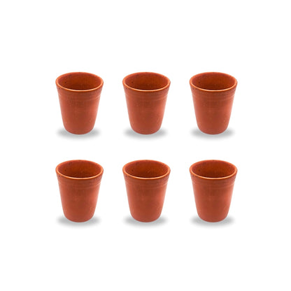 Traditional Clay Cups Set - 6 Pack | محل هشام للفخار
