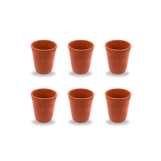 Traditional Clay Cups Set - 6 Pack | محل هشام للفخار