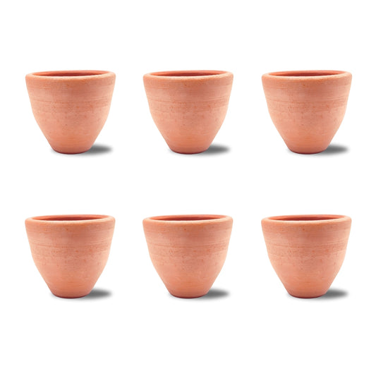 Traditional Mitti Clay Kulhad Tea Cup Set - 6 Pack | محل هشام للفخار