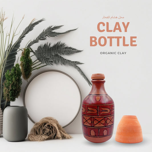 Traditional Handcrafted Clay Water Bottle - 1.3L Natural Terracotta