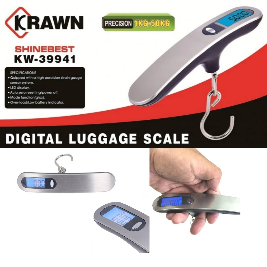 KRAWN SHINEBEST Digital Luggage Scale - مقياس الأمتعة الرقمي KW-39941