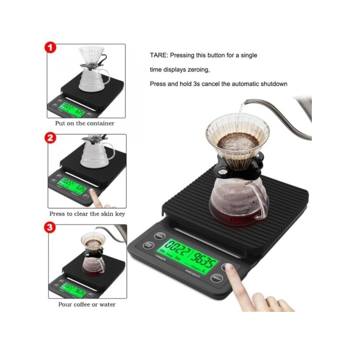 KRAWN Multi-Function Electronic Coffee Scale with Timer - KW-46028