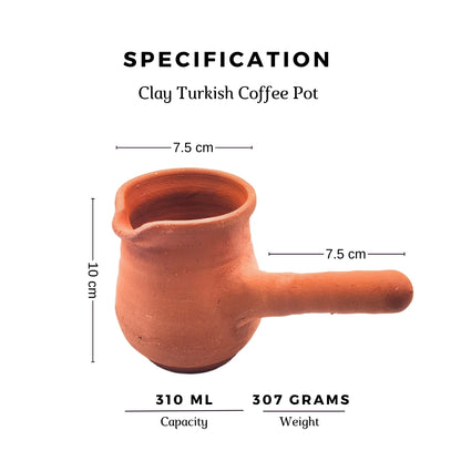 Traditional Clay Turkish Coffee Pot - 310ml Cezve | محل ولي للفخار