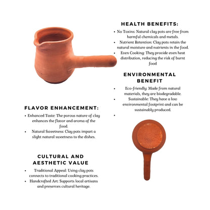 Traditional Clay Turkish Coffee Pot - 310ml Cezve | محل ولي للفخار