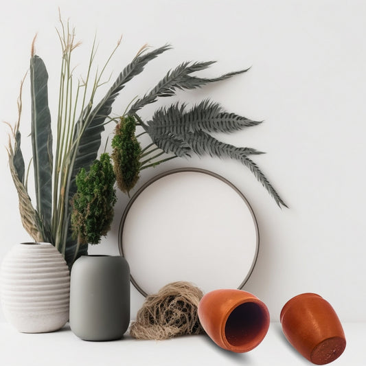 Premium Natural Clay Ceramic Cups Set - 6 Pack | 270ml Each