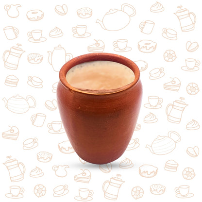 Premium Natural Clay Ceramic Cups Set - 6 Pack | 270ml Each